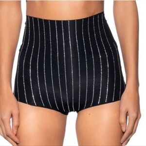Callie Lives Black and White Striped High Waist Shorts